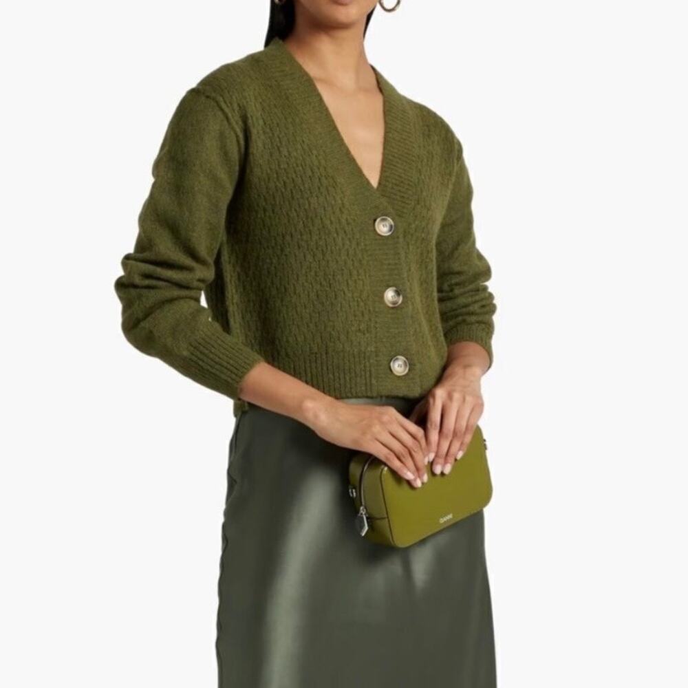 ATM ANTHONY THOMAS MELILLO Cropped Green Knit Cardigan - Picture 9 of 9